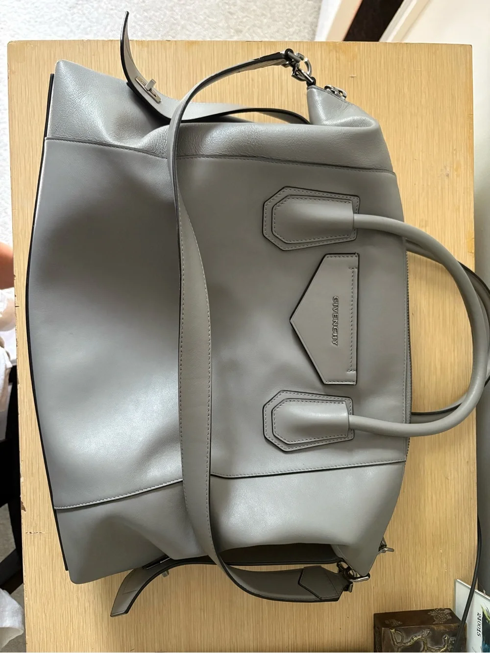 Givenchy Light Gray Antigona Medium Soft Tote